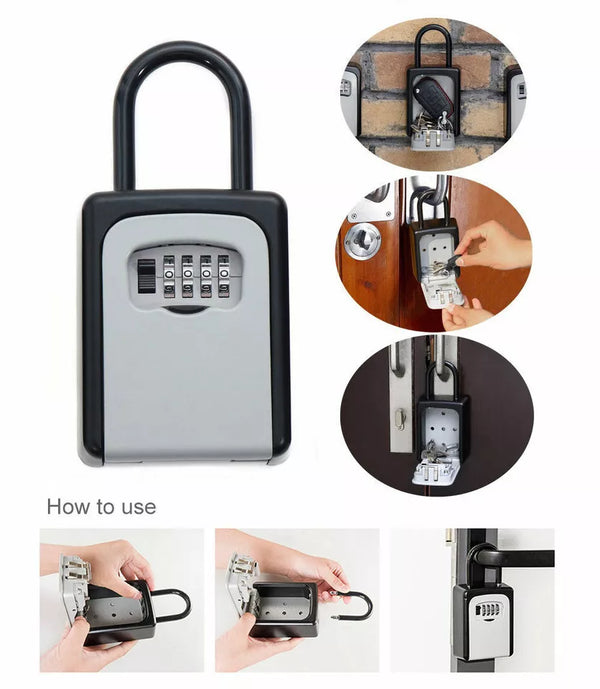 4-Digit Combination Key Safe Lock Box