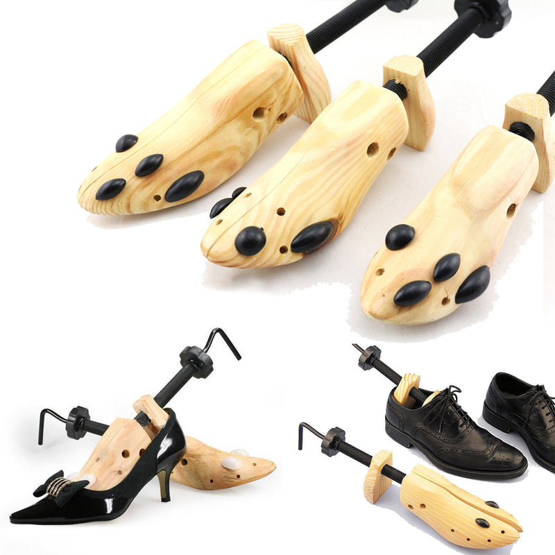 Wooden Shoe Stretcher with Bunion Plugs 2 Way