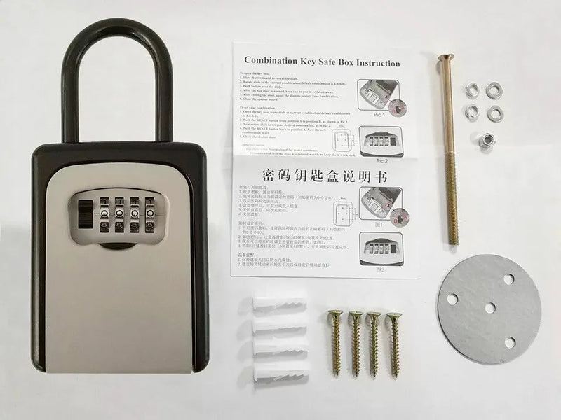 4-Digit Combination Key Safe Lock Box