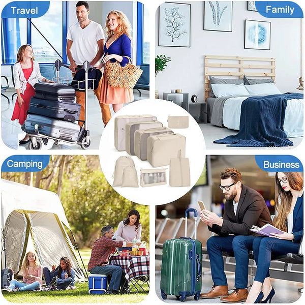 9PCS Travel Packing Cubes Set + FREE underwear storage!