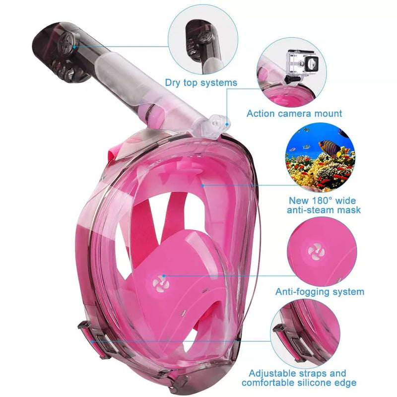 Full Face Snorkel Mask with GoPro Mount